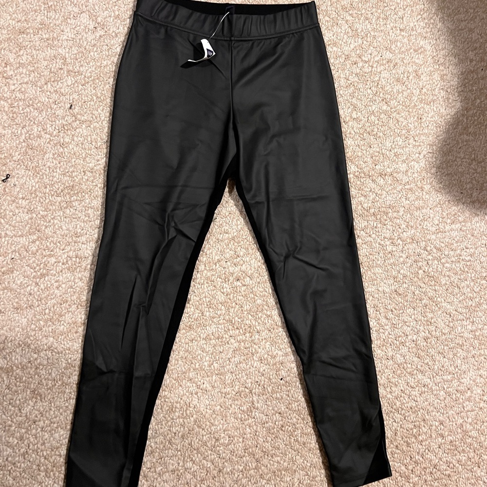 The Gap - faux leather in front leggings size med
